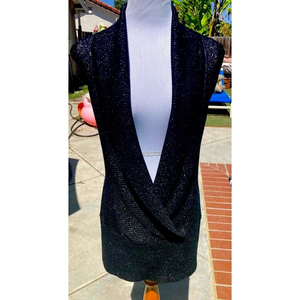 Fun Steve Madden‎ Black & Gold ~ M/L ~ Shimmering Tunic Top